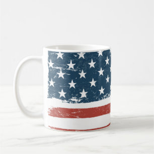 Mug Arrière - plan américain de Grunge Drapeau. Versio