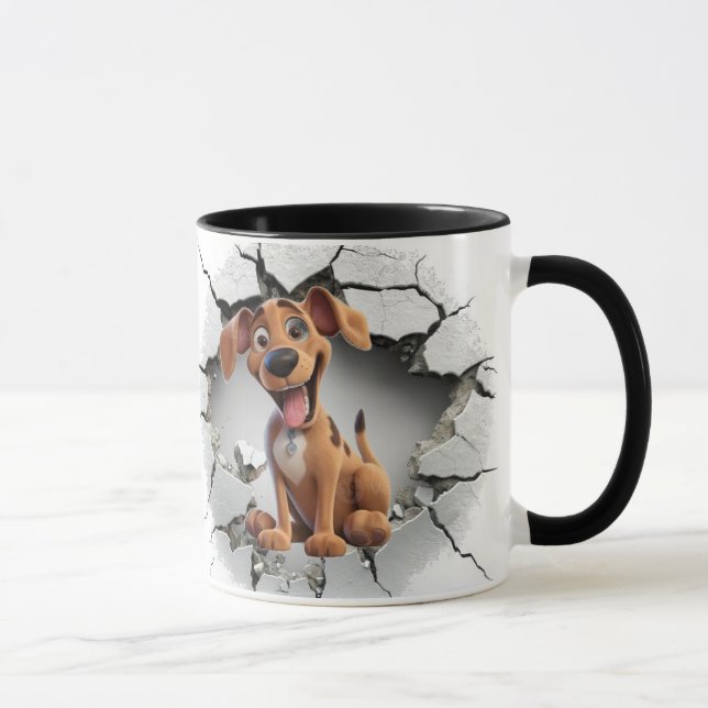 Mug Arrière - plan de chiot mignon (Droite)