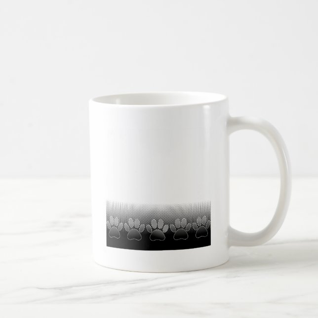 Mug Arrière - plan de dégradé de pattes noir et blanc (Droite)