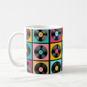 Mug Arrière - plan de musique rétro avec Vinyl Records