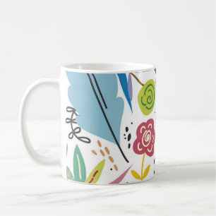 Mug Arrière - plan de ressort de fleurs multicolores