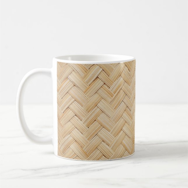 Mug Arrière - plan de texture Abstraite en bambou tiss (Gauche)