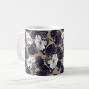 Mug Arrière - plan floral à fleurs blanches