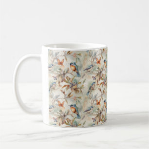 Mug arrière - plan floral avec oiseaux et papillons Mu