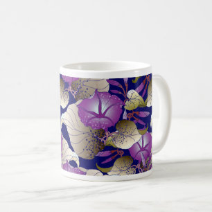 Mug Arrière - plan floral dynamique et élégant