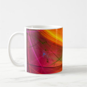 Mug arrière - plan fractal abstrait jaune 3d rendu3d,