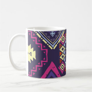 Mug Arrière - plan géométrique tribal, primitif.