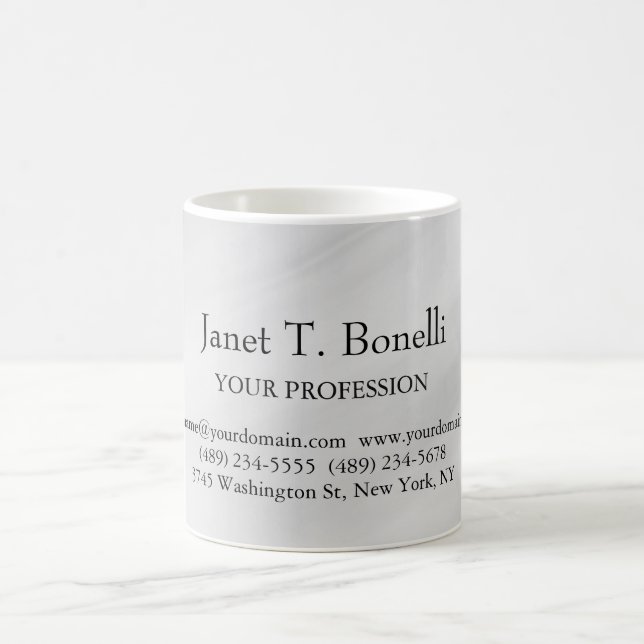 Mug Arrière - plan gris élégant Plain simple professio (Centre)