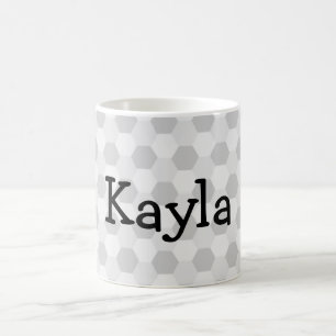 Mug Arrière - plan gris nommé personnalisé d'hexagone
