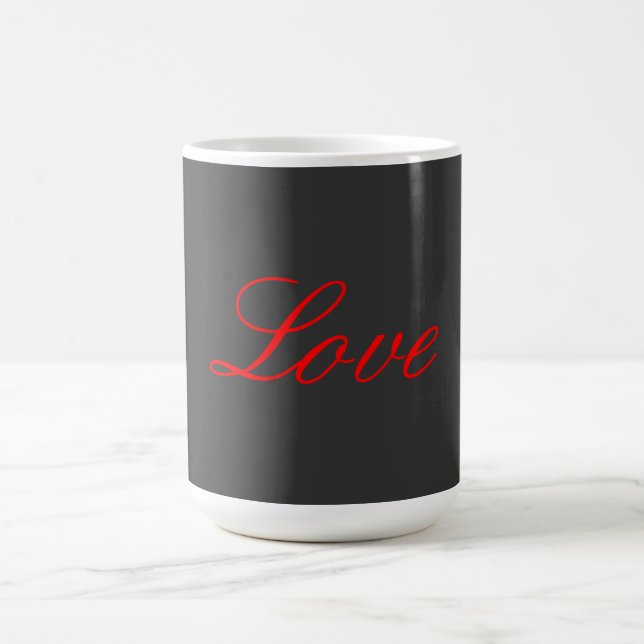 Mug Arrière - plan gris tendance Red Love Mariage (Centre)