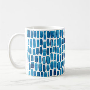 Mug Arrière - plan motif transparent avec aquarelle bl