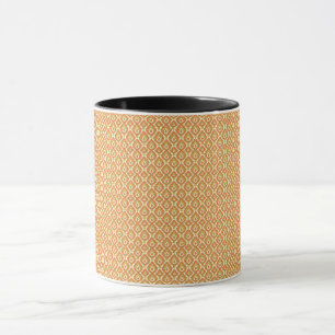 Mug arrière - plan orange et blanc avec petits carrés