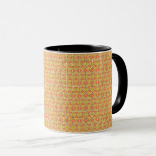 Mug arrière - plan orange et jaune avec motif