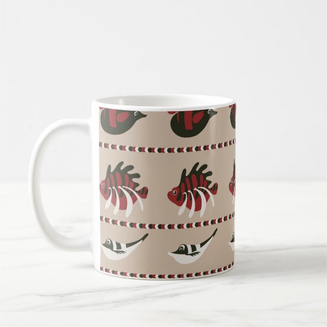 Mug Arrière - plan sans couture avec vie marine - crab (Gauche)