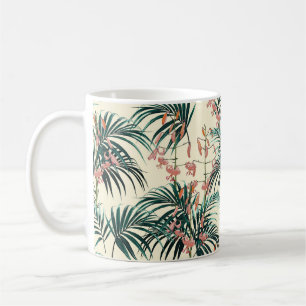 Mug Arrière - plan tropical aux plantes de jungle. San
