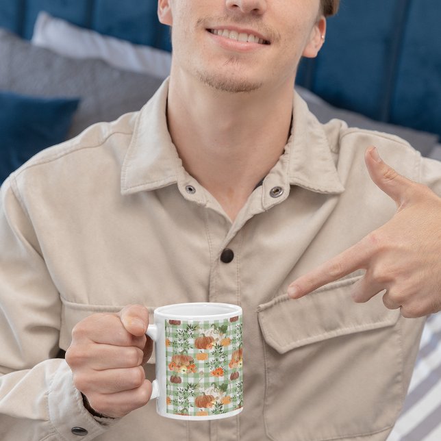 Mug Arrière - plans Citrouilles de Parties scintillant (Watercolor Glitter Pumpkin Backgrounds Mug)