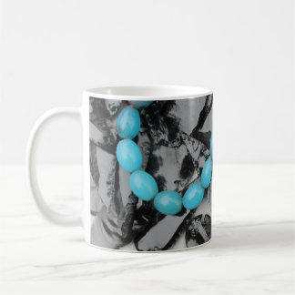 Mug Arrowhead Obsidienne et perles en verre Turquoise