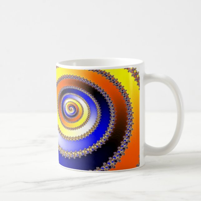 Mug ART Abstrait - bleu spiral jaune (Droite)