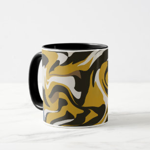 Mug Art Abstrait Brun Terreux avec Tourbillons Fluides