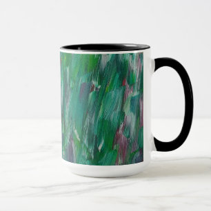 Mug Art Abstrait Coloré Vert Rouge Blanc Caché