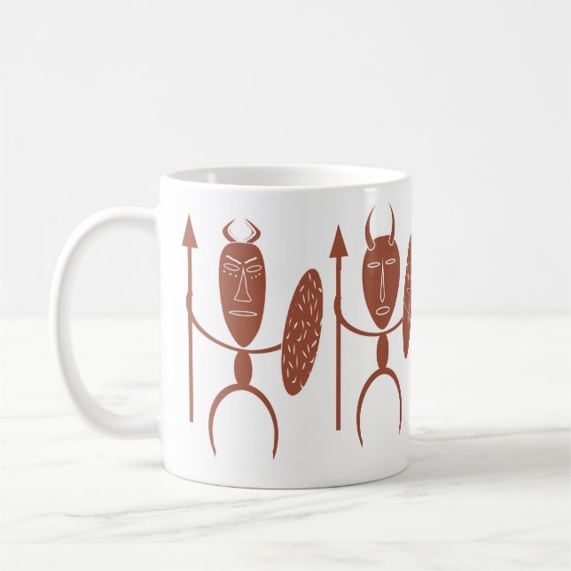 Mug art Abstrait de guerrier tribal africain (Gauche)