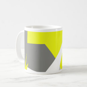 Mug Art Abstrait Énergie gris jaune