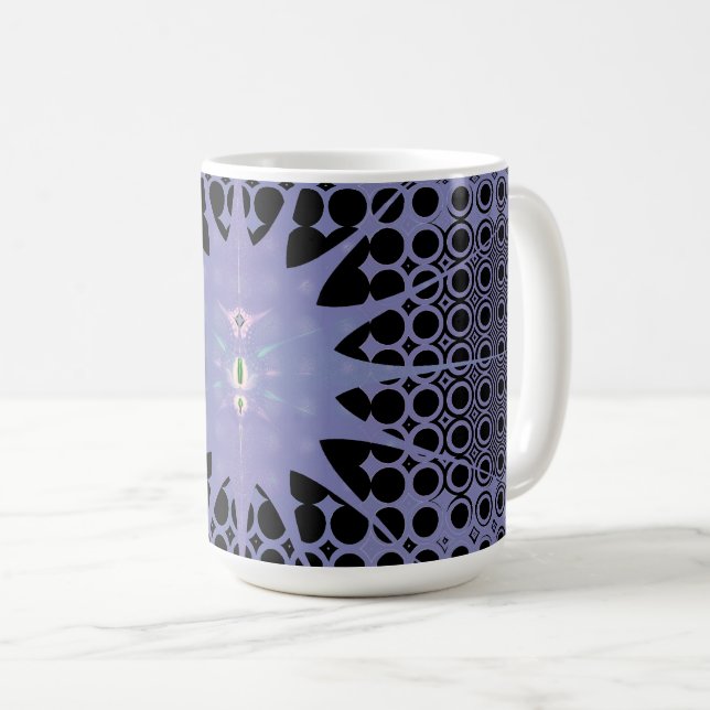 Mug Art abstrait espace violet fractal (Devant droit)