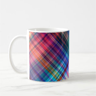 Mug art abstrait géométrique diagonale motif arc-en-ci