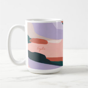 Mug Art abstrait moderne coloré Nom personnalisé Cadea