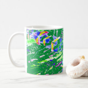 Mug Art abstrait néon psychédélique kaléidoscope