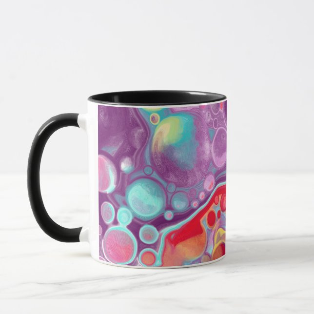 Mug Art Abstrait violet et bleu (Gauche)