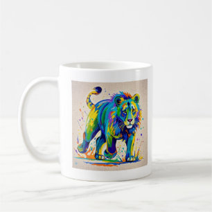 Mug Art animal Lion abstrait coloré