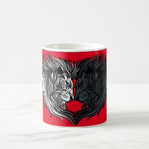 Mug Art animalier Yin Yang, Bataille de Lions