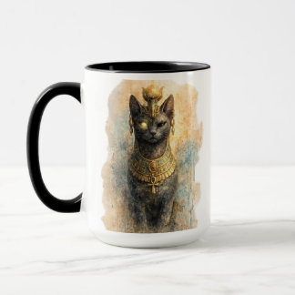 Mug Art aquarelle de la déesse féline Bastet de l'Égyp