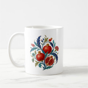 Mug Art botanique de branche de grenade ottomane  