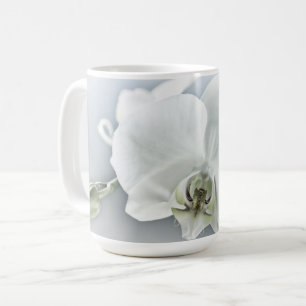 Mug Art botanique de l'orchidée blanche élégante