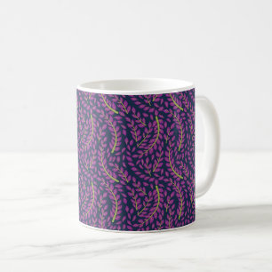 Mug Art botanique harmonieux sur fond bleu foncé