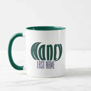 Mug Art customisé "Nancy", Hunter Green et Navy Blue