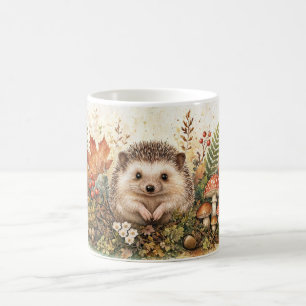 Mug Art de cottage automnal avec hérisson et bois