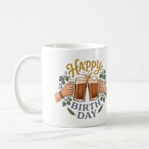 Mug Art de fête d'anniversaire de bière vintage