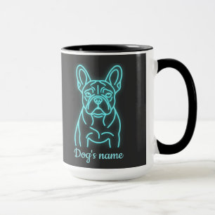 Mug Art de French Bulldog cyberpunk lumineux personnal