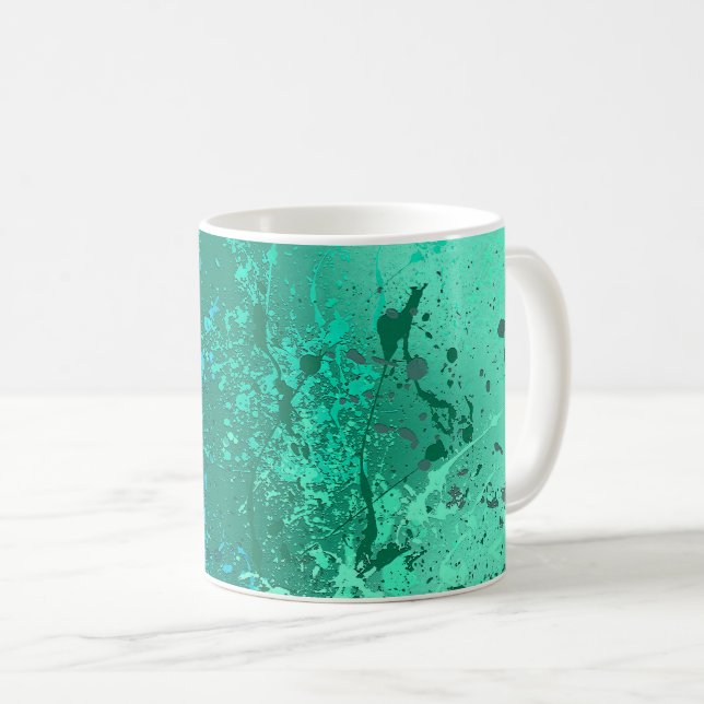 Mug Art de giclure abstrait de tempête de menthe (Devant droit)