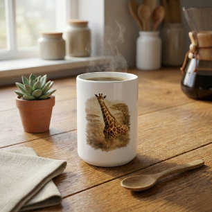 Mug Art de girafe africaine   Safari faunique élégant