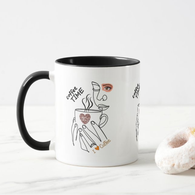 Mug Art de jour du café Design d'impression (Avec donut)