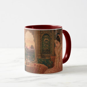Mug Art de la prière crépusculaire moghole.