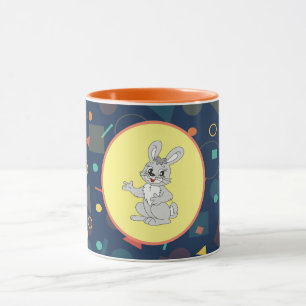Mug Art de lapin mignon sur motif coloré