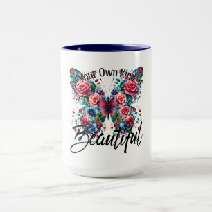 Mug Art de papillon floral avec citation inspirante