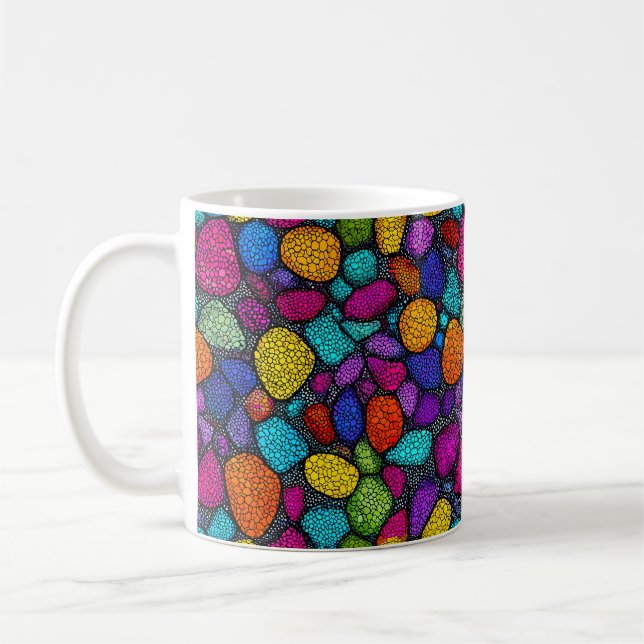 Mug Art de pierre abstrait vibrant Flux Art de roche c (Gauche)