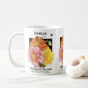 Mug Art de pochette de graines vintage, fleurs de jard