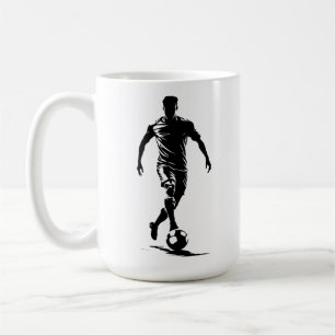 Mug Art de silhouette de joueur de football minimalist